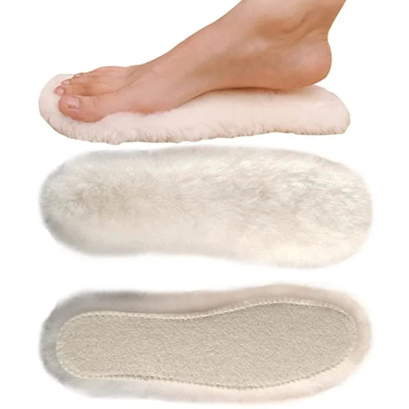 Natural Sheepskin Insoles - Warm Fur Wool Shoe Pads for Men and Women, Soft Thick Cashmere Inserts for Winter Snow Boots