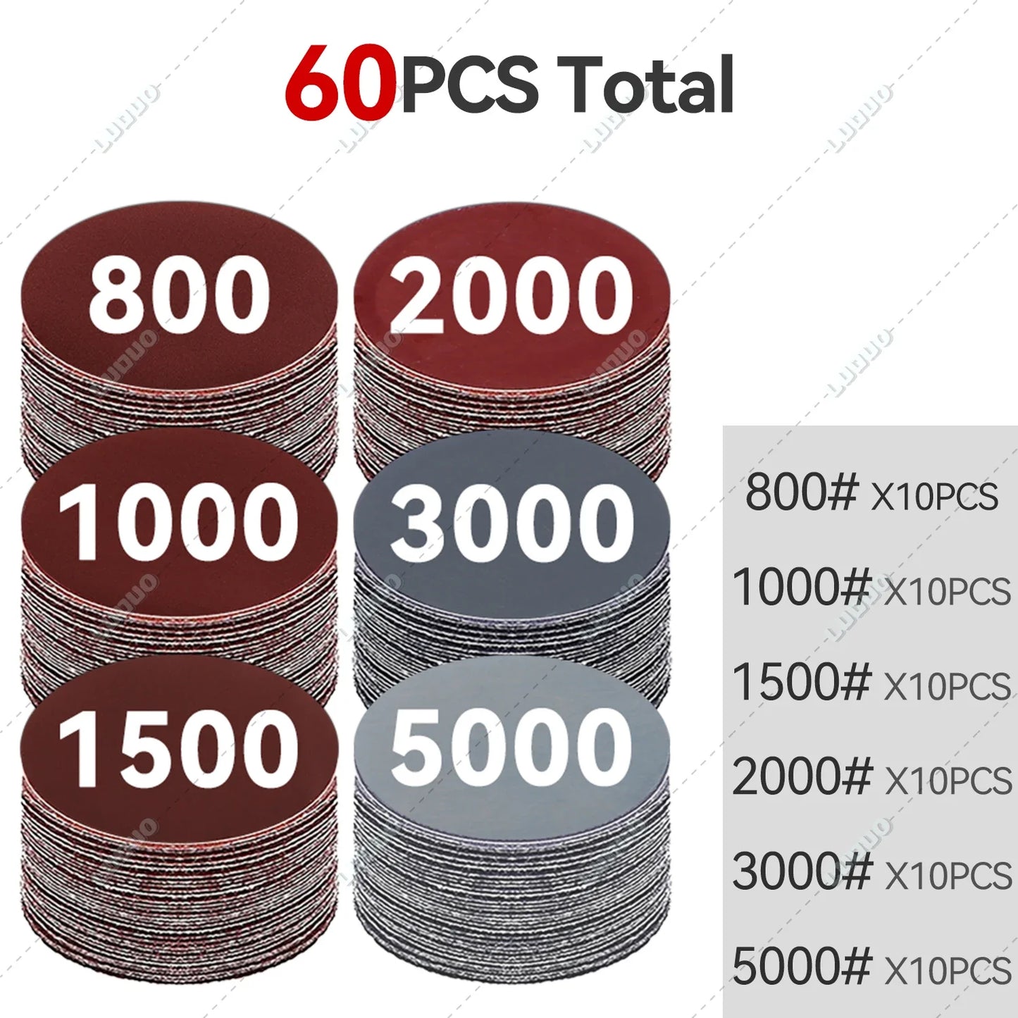 Car Detailing Sandpaper Discs – Hook & Loop Polishing Pads for Headlight Restoration, Metal & Wood Sanding, Auto Surface Finishing Sheets