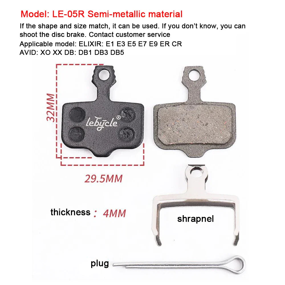 25 Pairs MTB Bicycle Disc Brake Pads - Resin, Metal, Ceramic for Shimano, SRAM, AVID, ZOOM B01S Universal Hydraulic Brakes