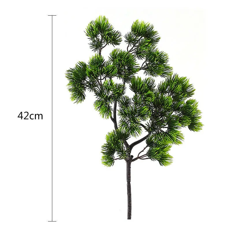 42cm Artificial Pine Branch - Green Faux Pine Leaves for Home Decor, Weddings, Floral Arrangements & Crafts