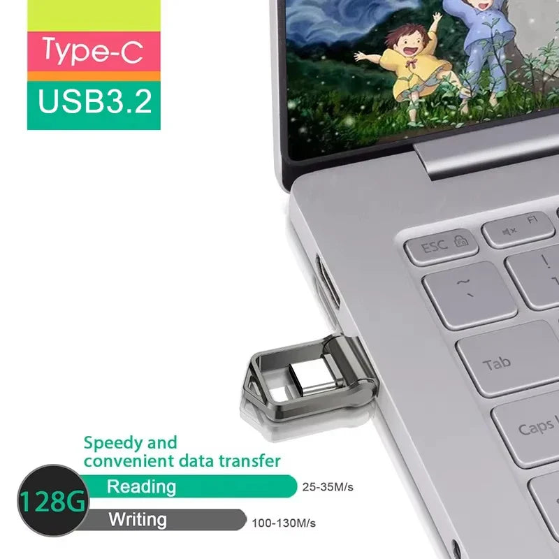 Xiaomi 2TB USB 3.1 Flash Drive — High-Speed Type-C 2-in-1 Metal U Disk, Waterproof, Universal for Mobile & PC