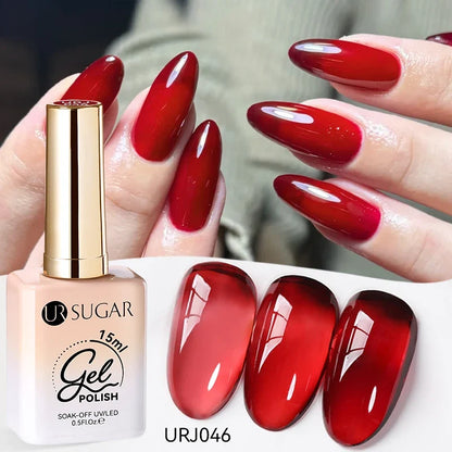 UR SUGAR 15ml Jelly Gel Polish - Milky White Translucent UV Soak Off Nail Art Varnish