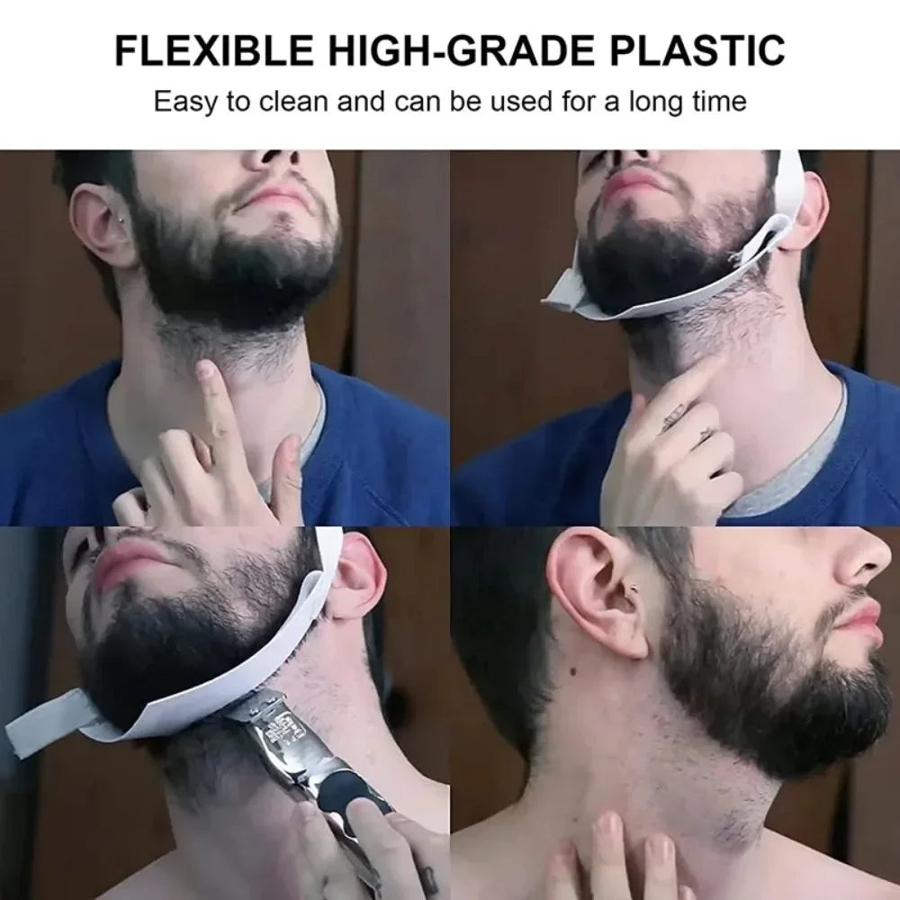 Beard Shaper Neckline Template – Ultimate Beard Guide Trimmer & Shaving Stencil for Men
