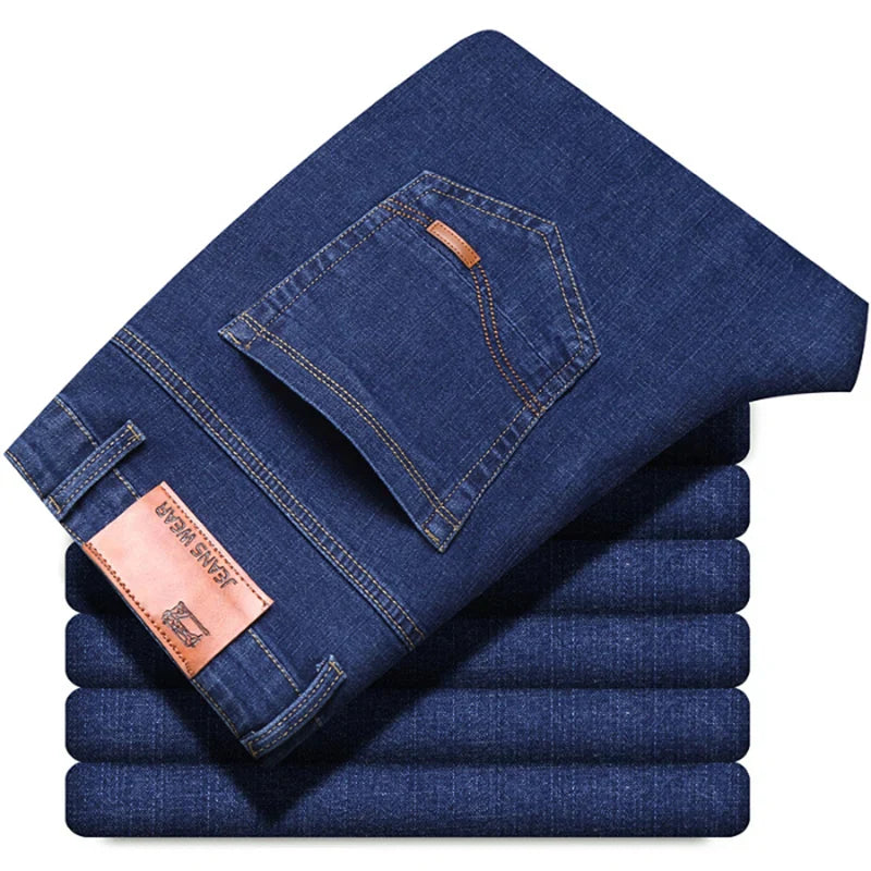 Men's Slim Fit Business Casual Denim Trousers – Comfortable Stretch Pants, Light Luxury Fashion for Men