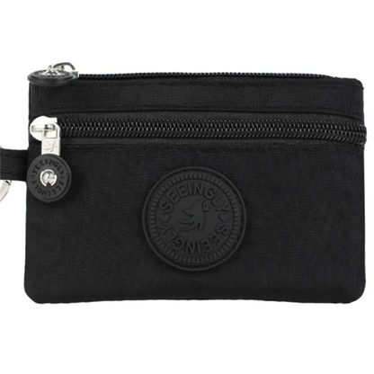 Small Solid Canvas Coin Bag for Kids - Money Purse, ID and Credit Card Holder, Key and Earphone Storage