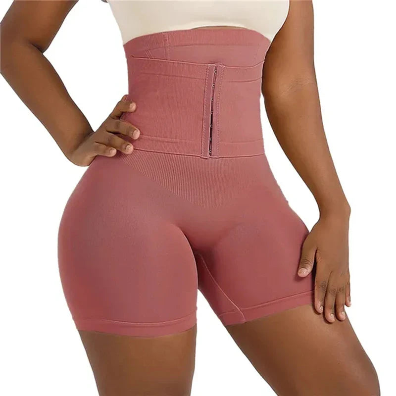 Women’s High Waist Firm Tummy Control Shapewear – Hook Body Shaper Shorts with Butt Lifter Slimming Fajas