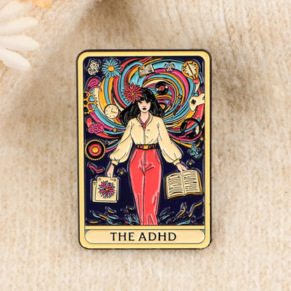 ADHD Mental Health Awareness Enamel Pin – Art Lapel Brooch for Backpack, Clothing & Accessories, Fashion Jewelry Gift