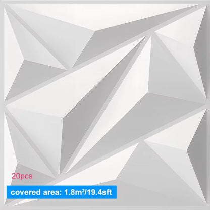 20PCS 3D Wall Panels 30x30cm Decorative Wall Tiles – Modern Peel & Stick Wall Decor for Living Room, Bedroom, Office & Hotel