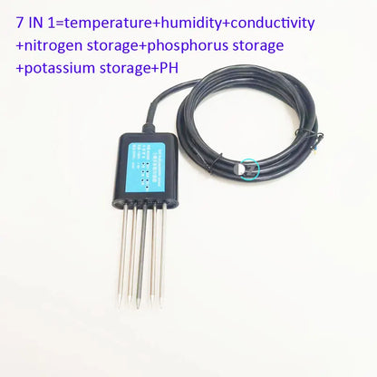 7-in-1 RS485 Modbus Soil Sensor – NPK, pH, EC, Temperature, Humidity & Moisture Tester for Agriculture