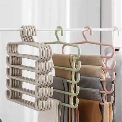 1/2/3pcs Multifunctional Pants Rack – Space-Saving 5-Layer Trousers Hanger for Closet & Clothes Storage