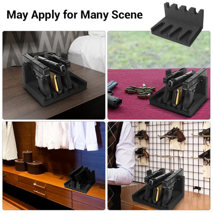 3/4/6 Slot Foam Gun Rack - Universal Pistol Holder for Glock, Handgun Display Stand & Gun Safe Organizer
