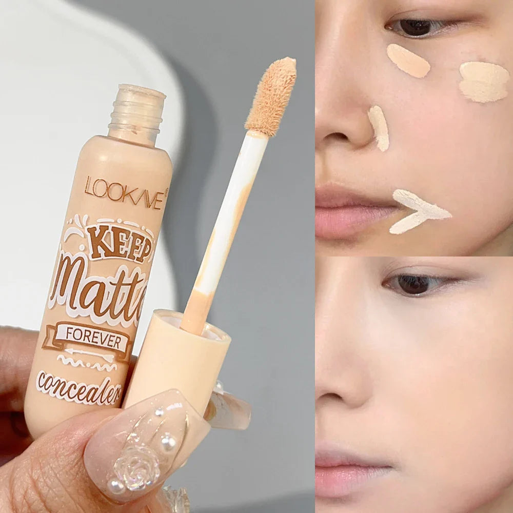 Waterproof Matte Liquid Concealer – Moisturizing Cream for Acne, Dark Circles, Face Contouring & Foundation Makeup