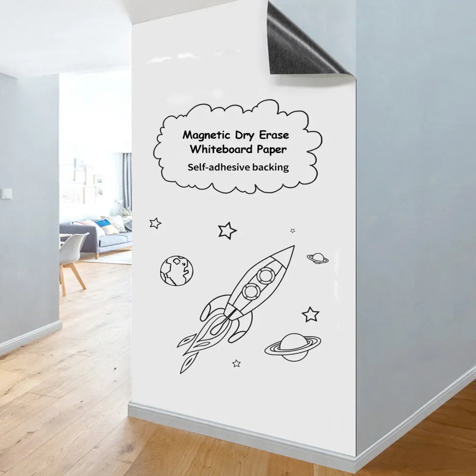 Magnetic Dry Erase Chalkboard Contact Paper – Soft Whiteboard Wall Sticker for Home Office & Teaching