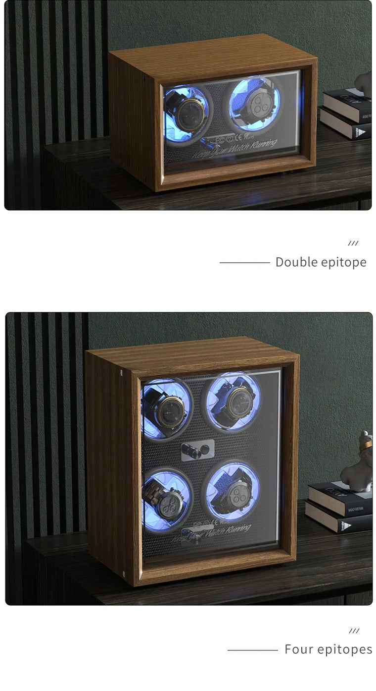 IBBETON Luxury Wood Watch Winder – 1 Slot High-End Automatic Watch Box with Mabuchi Motor & Storage Cabinet