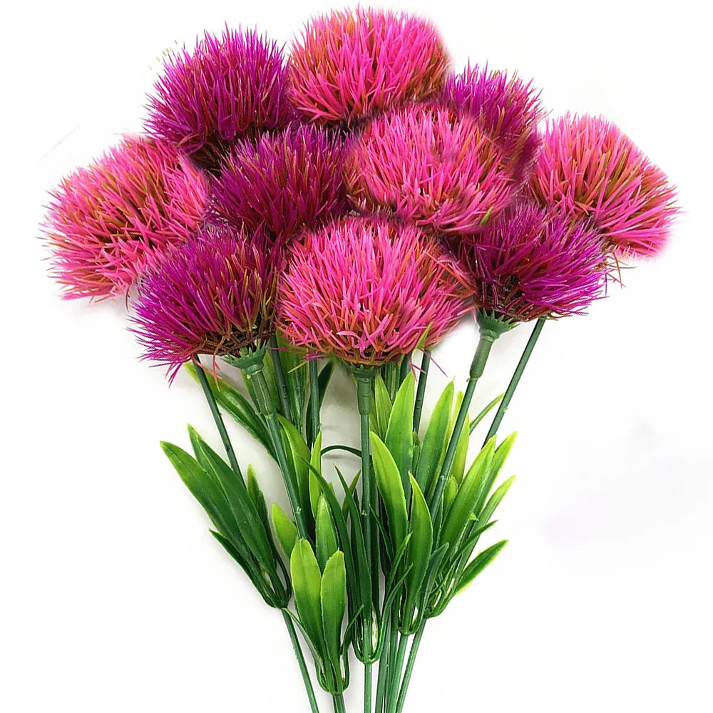 10PCS Artificial Dandelion Flower Bouquet – Mixed Plastic Fake Flowers for Wedding, Home, Party & DIY Table Decoration