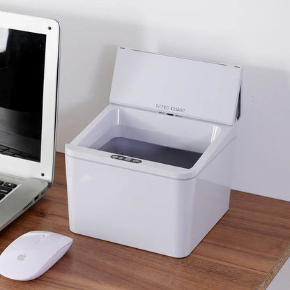 Ch 4/6L Desktop Mini Sensor Trash Can - Small Countertop Waste Basket with Lid, Miniature Desk Garbage for Bathroom