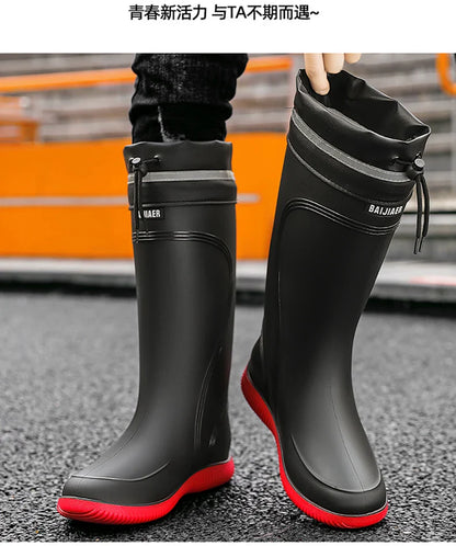 Men’s Waterproof Rain Shoes – Four-Season Non-Slip Soft Sole Outdoor Work & Water Boots