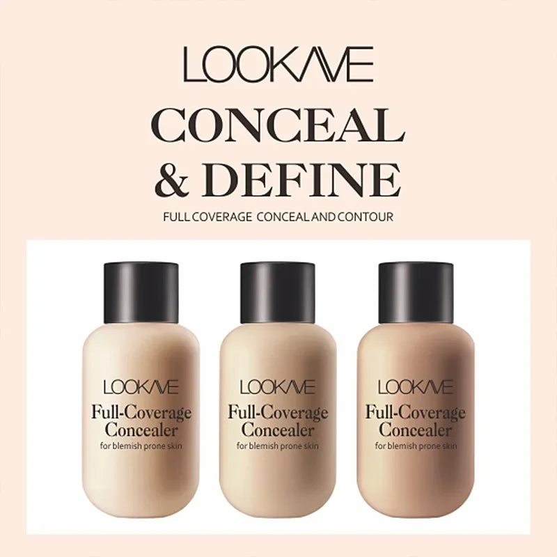 Waterproof Liquid Concealer Foundation – Full Coverage Cream for Acne, Scars, Dark Circles & Face Makeup Base