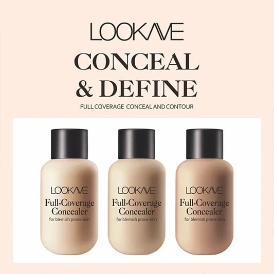 Waterproof Liquid Concealer Foundation – Full Coverage Cream for Acne, Scars, Dark Circles & Face Makeup Base