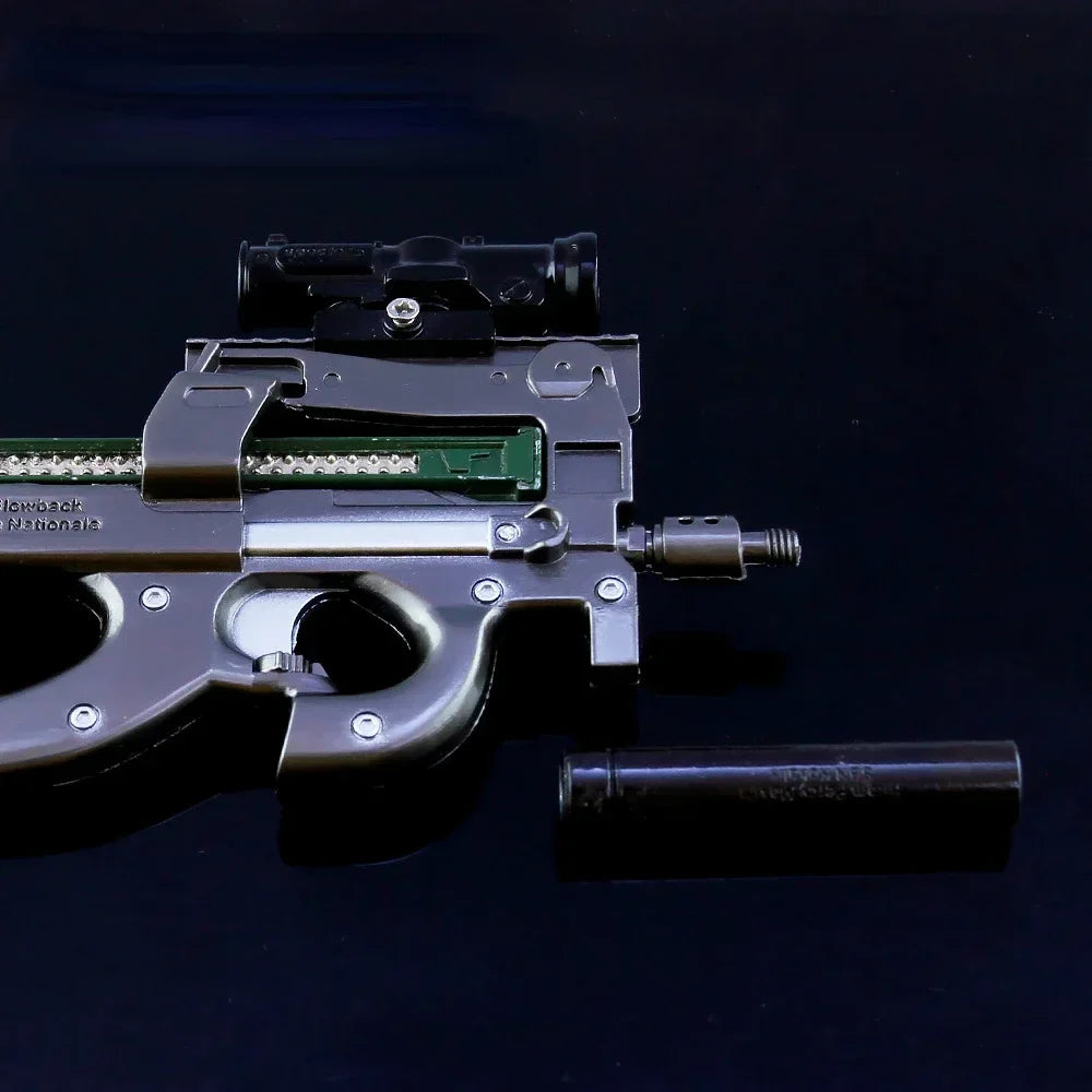24cm P90 Submachine Gun Model - Metal Miniature Game Collectible & Display Accessory