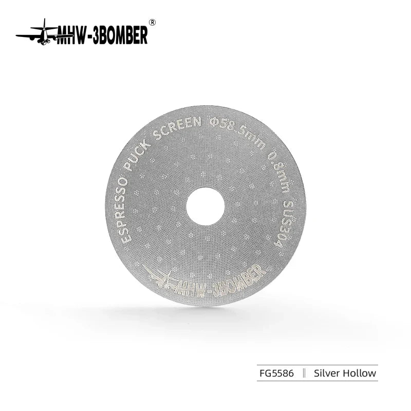 MHW-3BOMBER Espresso Puck Screen – 51/53/58.5mm Reusable Stainless Steel Coffee Filter, 0.8/0.2mm Thickness Coffee Tool