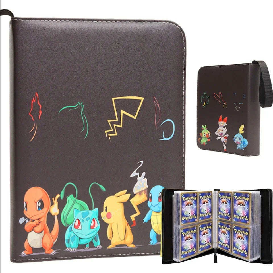 400PCS Pokémon Album Binder – PU Zipper Photo Card Holder for Trading Cards, Letters, and Collectible Hobby Folder