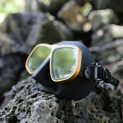 Apollo's Free Diving Mask – Aluminum Alloy Frame, Configurable Eye Degrees, Scuba and Snorkeling Glasses, Wet Tube Set