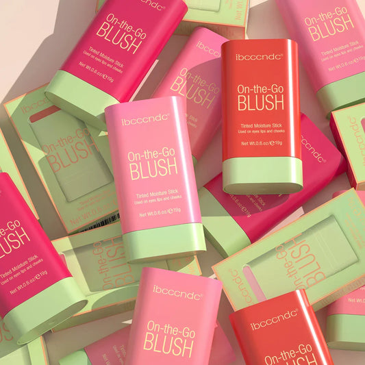 Waterproof Cream Blush Stick — High-Pigment Makeup Rouge for Brightening Skin Tone