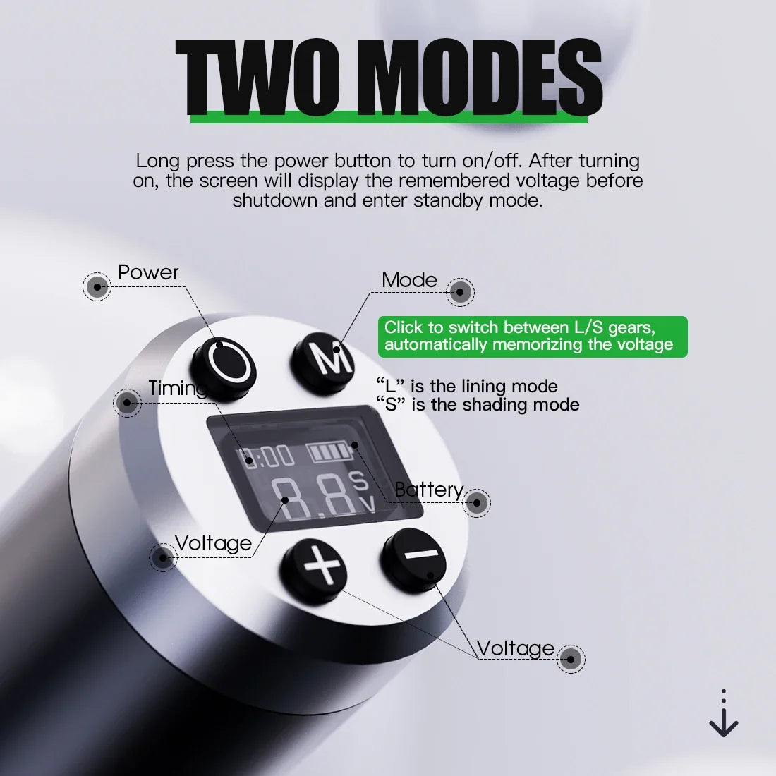 Dragonhawk X10 Wireless Tattoo Machine Pen – Adjustable 7 Strokes, Lining & Shading Modes, 2 Modes