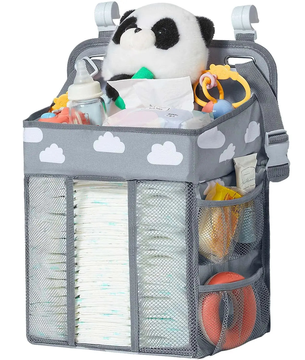 Baby Crib Hanging Storage Bag – Diaper & Nappy Organizer for Cot, Infant Essentials Holder