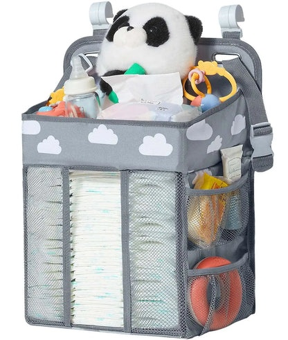 Baby Crib Hanging Storage Bag – Diaper & Nappy Organizer for Cot, Infant Essentials Holder