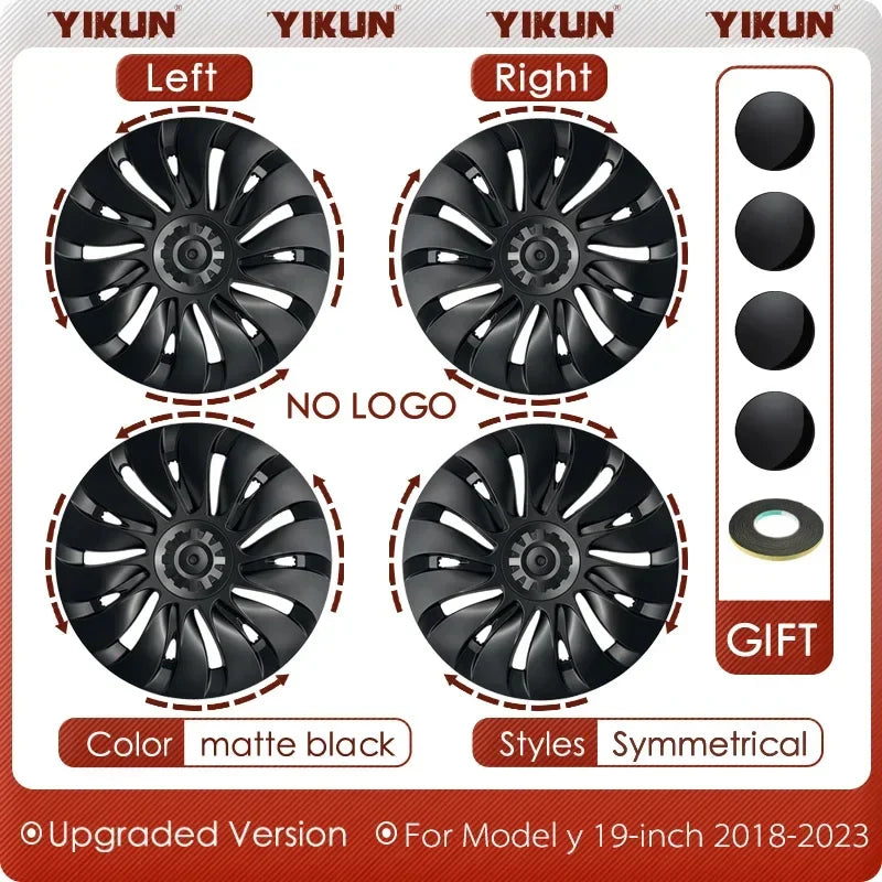 4PCS HubCap Performance Rim Covers – Replacement Wheel Caps for Tesla Model Y 19-Inch (2018-2024)