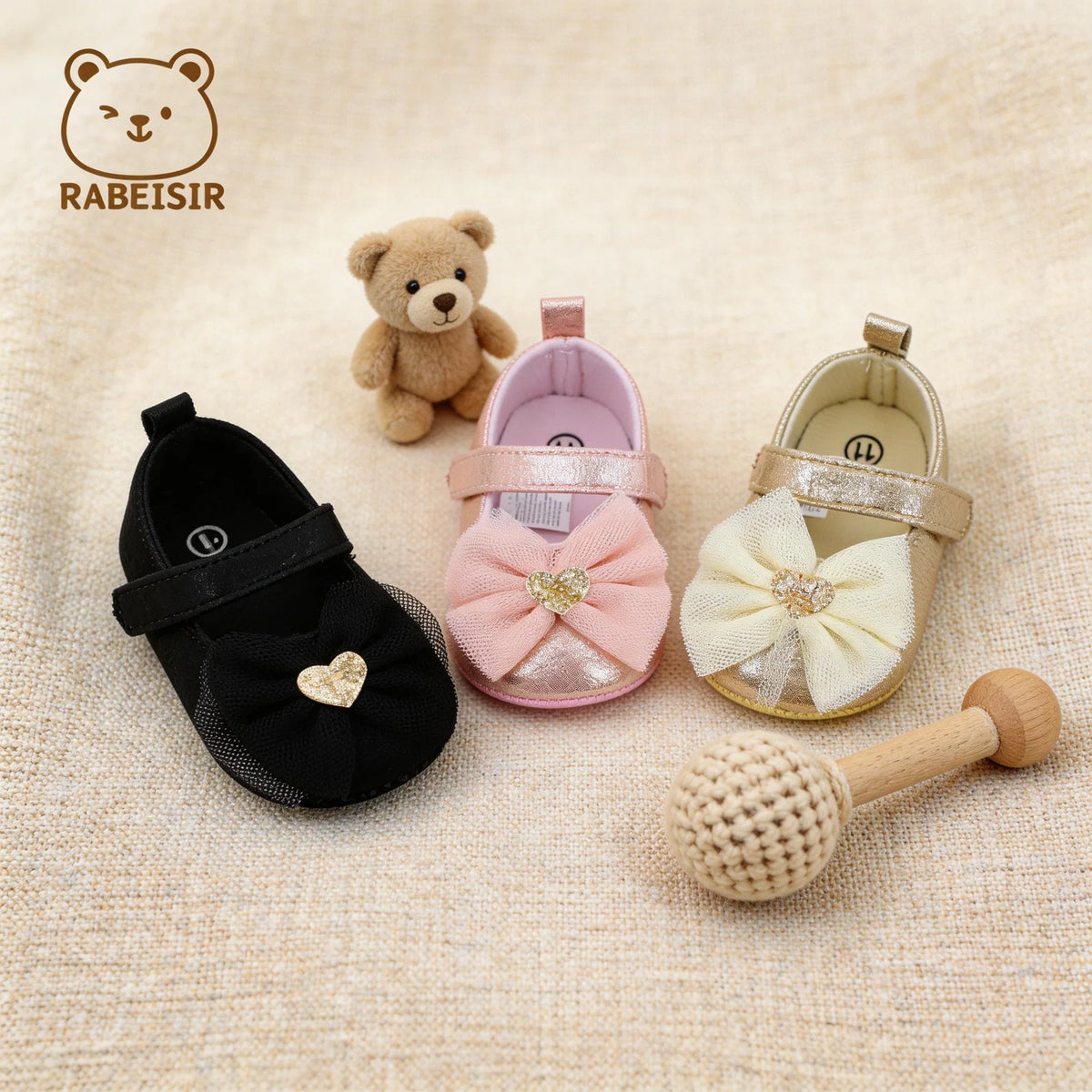 Baby First Walker Shoes - Breathable Non-Slip Princess Lace Shoes for Toddlers & Girls