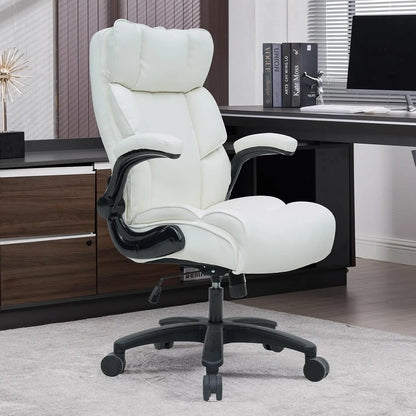 500LB Heavy Duty Office Chair - Ergonomic High Back PU Leather Executive Desk Chair for Big & Tall Users