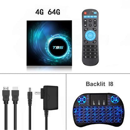 2024 T95 Plus Smart TV Box - Android 14, Allwinner H616, 4GB RAM, 64GB/128GB Storage, Dual WiFi, HD 6K Media Player