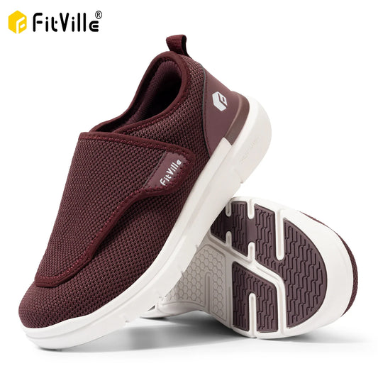 FitVille Extra Wide Women’s Diabetic Walking Shoes – Adjustable Orthopedic Shoes for Swollen Feet, Elderly & Foot Pain Relief