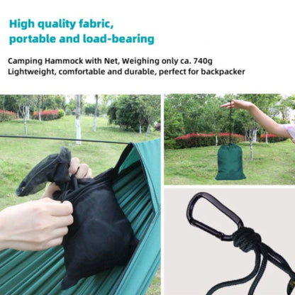 2-Person Outdoor Camping Hammock with Mosquito Net | Lightweight Hanging Hammock 2.8x1.4m/9.2x4.6ft - Tree Straps & Swing Backpack
