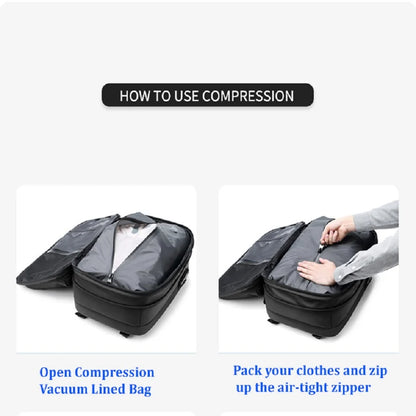 Men's Travel Backpack - Vacuum Compression 17" Laptop Backpack, Large Capacity Business & Hiking Bag