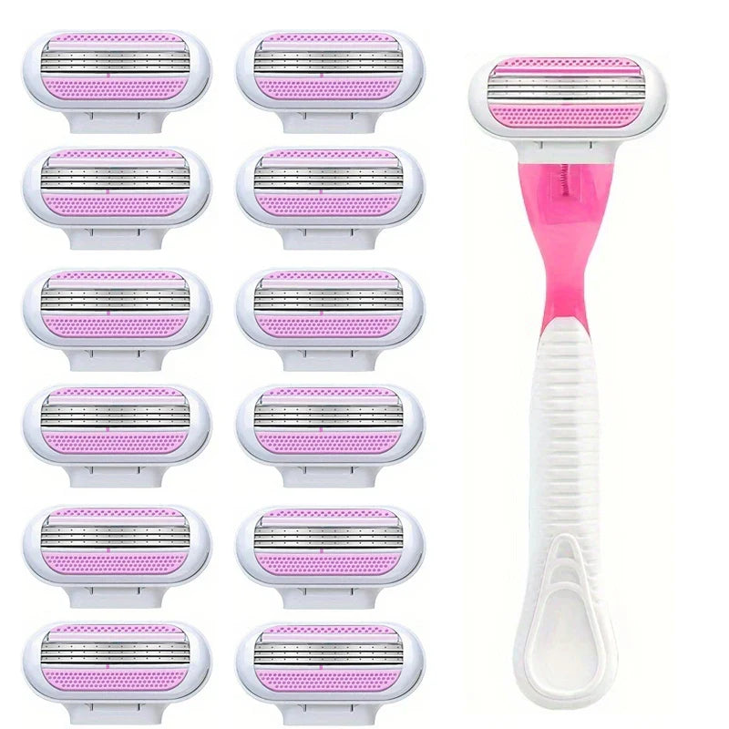 Women’s Safety Razor Blades Set – 3-Layer Replacement Shaver Heads for Smooth Bikini & Body Hair Removal