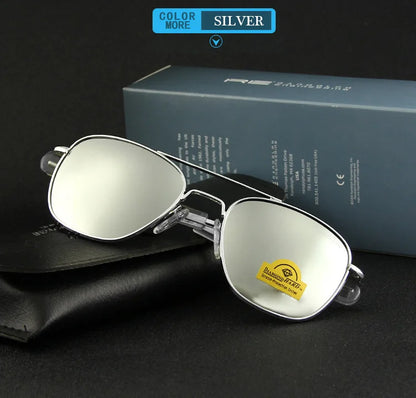 RE Military Aviation Sunglasses — Vintage Titanium Frame Pilot Glasses for Men & Women
