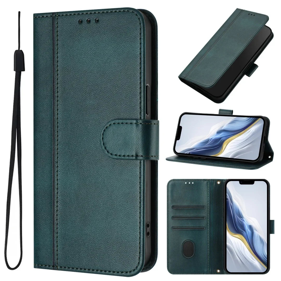 Samsung Galaxy A17 & A07 4G/5G Case - Vintage Leather Flip Wallet Cover with Cash Slots
