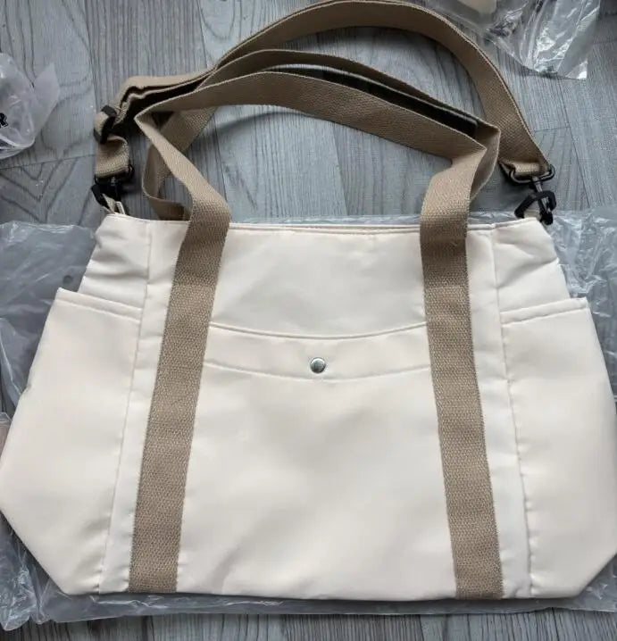 Large Capacity Nylon Crossbody Bag - Casual Messenger Shoulder Tote with Removable Strap