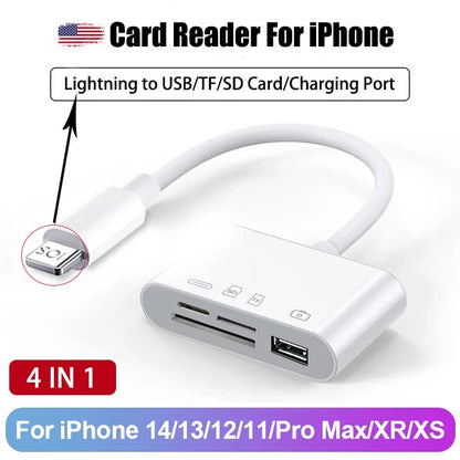 5-in-1 Three-Wire Card Reader — Multi-Function OTG Converter, High-Speed USB for iPhone, Android & iPad