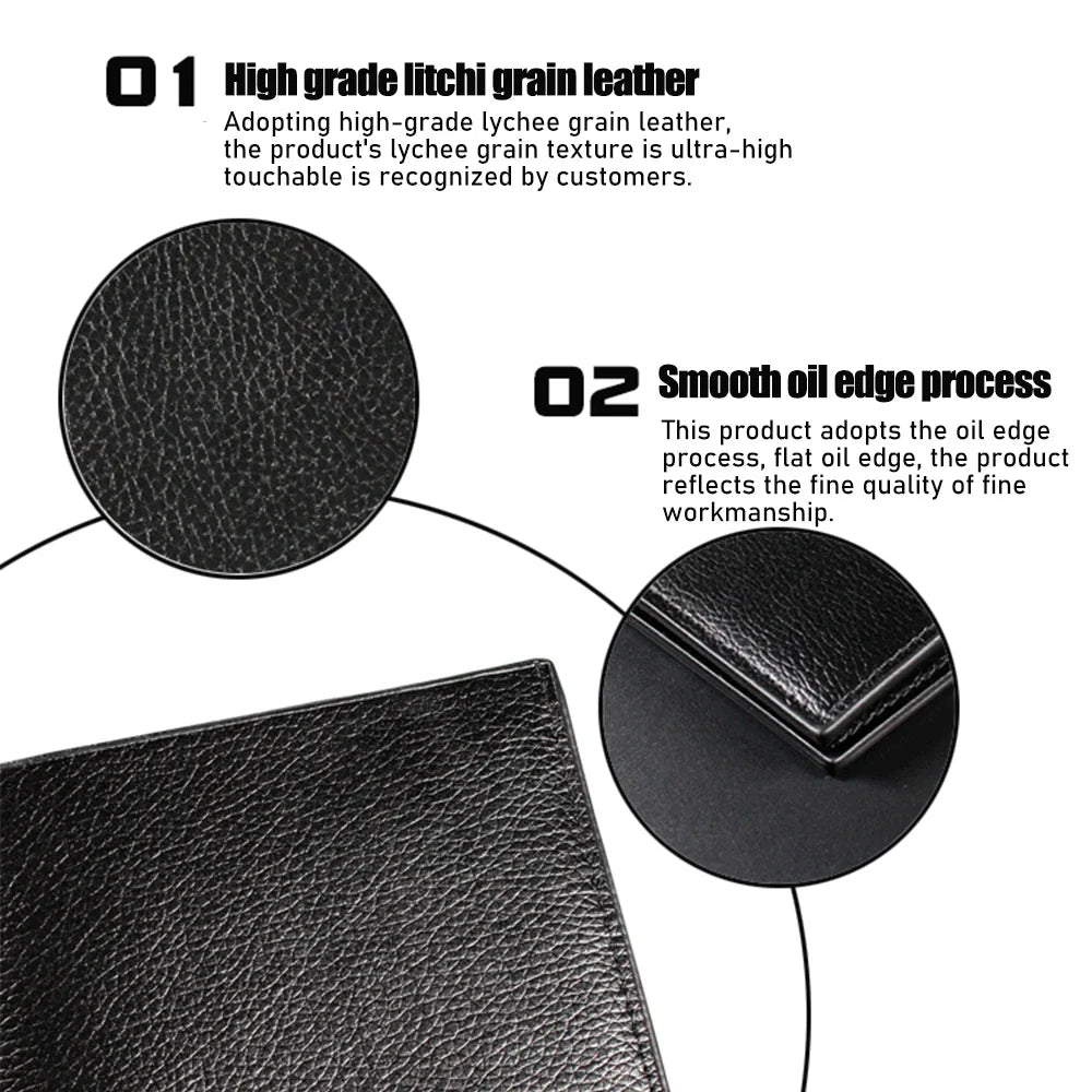 Mini Slim Zipper Card Wallet for Men — Portable Ultra-Thin Black Purse for ID, Bank & Credit Cards