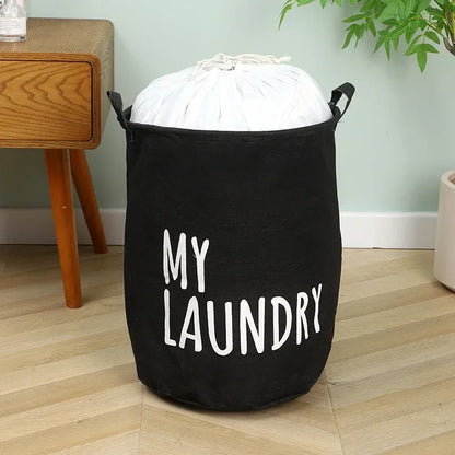 Cotton & Linen Foldable Laundry Basket — Waterproof Household Storage for Clothes, Toys, and Laundry Supplies
