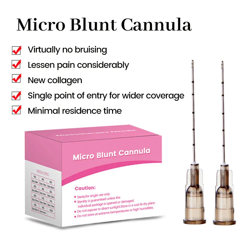 Disposable Sterile Blunt Tip Micro Cannula Needles (18G–30G) – 25–70mm Filler Injection Tips