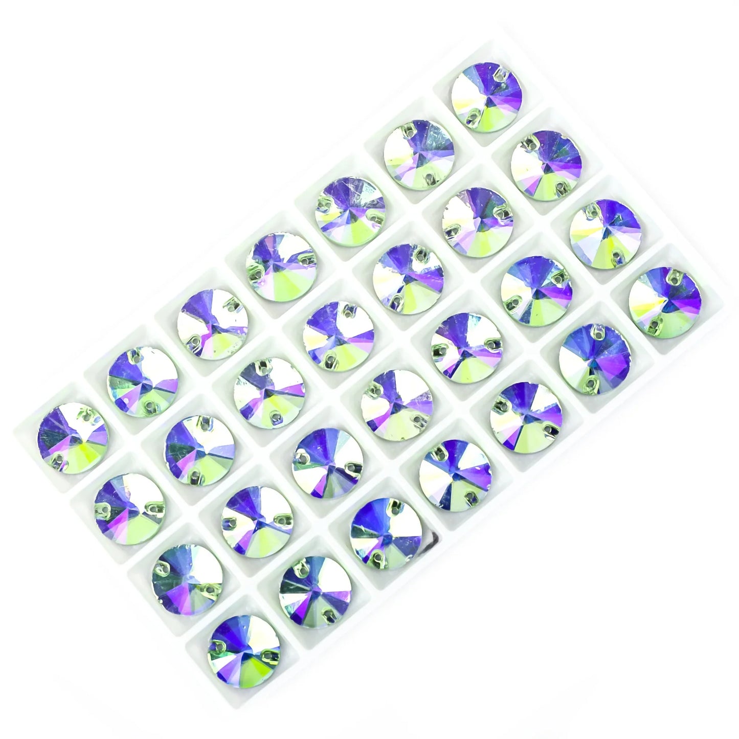 Crystal Rhinestone Flatback Beads - AB Round Shell Gems for DIY Crafts, Clothing & Wedding Decoration