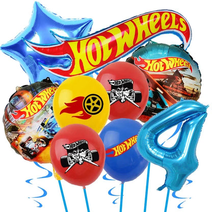 Kids Birthday Party Decoration Kit – Paper Tableware Set with Balloons, Plates, Cups & Tablecloth for Boys Baby Shower Party Supplies