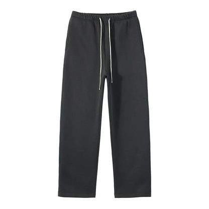 Straight-Lined Solid Color Cashmere Sweatpants – Soft Cozy Lounge Pants