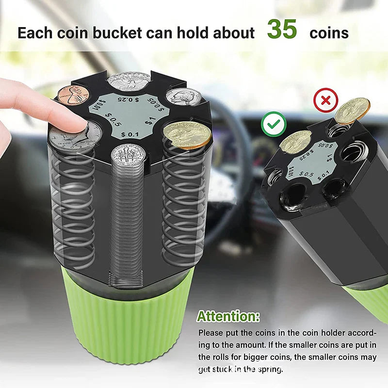Car Piggy Bank – Large Capacity Plastic Coin Storage Box, Euro & Dollar Organizer, Kids Toy Gift Wallet